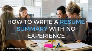 Writing a resume with no experience may seem impossible, but let us share important tips and tricks to writing your first resume with no work experience. Resume Summary With No Experience Examples For Students And Fresh Graduates Career Sidekick