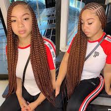 Image result for two braids hairstyles with weave feed in braids. 150 Stunning Nigerian Hairstyle Ideas For Round Faces Braids Hairstyles For Black Kids