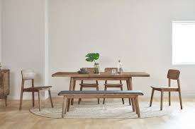 Seb Extendable Dining Table With Bench And 2 Chairs Castlery In 2020 Dining Table With Bench Expandable Dining Table Midcentury Modern Dining Table
