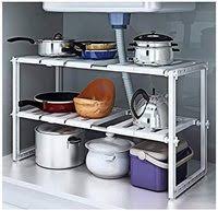 The dish rack fits in the sink easily, thus saving extra occupancy on the kitchen counter. Buy Sky Touch 2 Tiers Expandable Kitchen Storage Multi Functional Rack Adjustable Stainless Steel Under Sink Organizer Storage Shelf Cabinet Online Shop Home Garden On Carrefour Uae