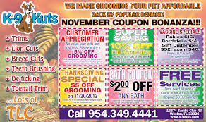 Tlc specializes in caring for we offer daycare, overnight boarding and grooming for cats and dogs who would thrive in an environment different than a regular pet care facility. Grooming Discounts And November Specials At K 9 Kuts K 9 Kuts Weston S Affordable Dog Groomer