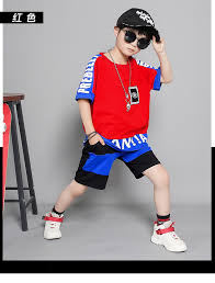 Summer New Boys Short Sleeved Suits Loose Sports Casual T