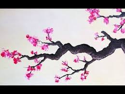 Cerisier En Fleurs Peinture Acrylique Youtube Dessin Fleur Fleur Dessin Facile Dessin