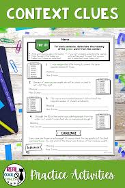 Context Clues Practice Activities Printable And Google Slides In 2020 Context Clues Vocabulary In Context Context Clues Activities
