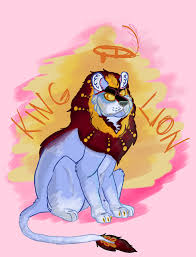 67491 - safe, artist:mundane-chimera, big cat, feline, lion, mammal, feral,  2d, blue body, blue fur, front view, fur, lion (tinga tinga tales), looking  at you, male, solo, solo male, three-quarter view, tinga