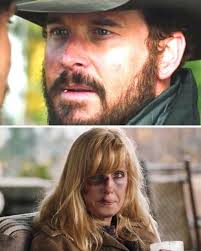 In "Yellowstone," the relationship between Kayce Dutton, Monica Dutton, and  their son Tate is both emotionally rich and central to the show's  narrative. Kayce Dutton, portrayed by Luke Grimes, is a complex