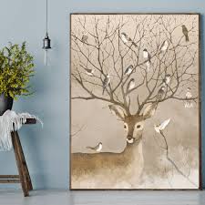 $2.00 coupon applied at checkout. Nordic Poster Print Pretty Antler Deer Wall Decor Bird Animals Canvas Painting For Dining Room Wall Art Deer Horn Artwork Custom Painting Calligraphy Aliexpress