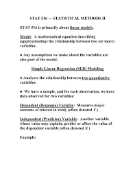 There are assumptions that need to be satisfied, statistical tests to determine the goodness fit of the data and accuracy of the model. Linear Regression Analysis Example Pdf