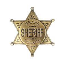 ↑stern (2 b) als ↑abzeichen (c) eines sheriffs (2). Sheriffstern Grand County Waffen Schaulade