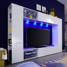 Living Room Tv Wall Unit Berlin Tv Stand In White With High Gloss Fronts And Led Lighting Furnitureinfashion Living Room Tv Wall Tv Wall Unit Living Room Tv