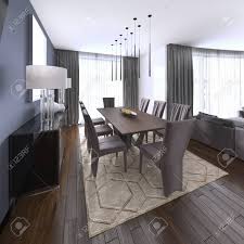 All you have to do is decide which of our modern dining room chandeliers is best for you. Luxurious Modern Dining Room Boasts A Wood Dining Table Illuminated Stock Photo Picture And Royalty Free Image Image 113376794