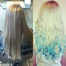 30 hot dyed hair ideas | cuded. Dip Dye Curly Blonde To Blue Bangstyle House Of Hair Inspiration