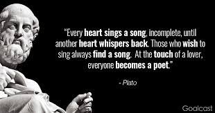 Plato Quote Two Hearts Sing A Song Goalcast