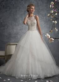 Sleeveless Misty Tulle And Lace Motif Ball Gown Y21745 Aquila Wedding Gown Gallery Wedding Dresses Bridal Dresses Online