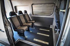seat in second position van custom van sprinter camper