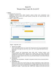 Tapi yang membahas itu agak lama juga nulisnya. Modul Tik 1 Memahami Bagian Bagian Di Ms Excel