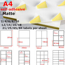 Choose from templates for rectangular labels with rounded corners, rectangular labels with square corners, round labels or square labels. A4 Matte White Self Adhesive Lot Labels Sheet Print Paper Laser Inkjet Printer Ebay