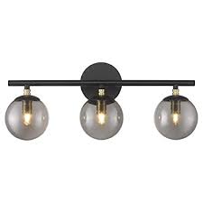 Use painter's tape to protect any part you don't want to paint. Buy Black Vanity Light Lms 3 Light Bathroom Light Fixtures 20 5 Inch Black And Brass Gold Finish With Globe Glass Shade Online In Indonesia B08qmfpbmp