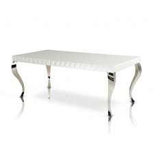 The Mia Modern White Lacquer Dining Table Features Lacquer Patterned Pyramid Blocks On The Edges Of Lacquer Dining Table Round Marble Dining Table Dining Table