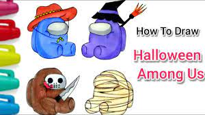 How To Draw Among Us Halloween Among Us Baby Among Us Easy Youtube Tekenen
