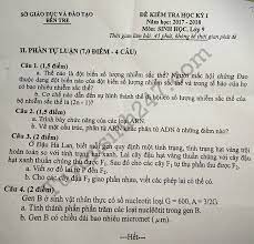 Check spelling or type a new query. Ä'á» Kiá»ƒm Tra Ki 1 Lá»›p 9 Mon Sinh Sá»Ÿ Gd Báº¿n Tre 2017 2018