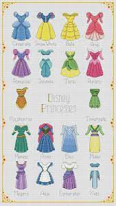 My cross stitch patterns shares a disney alphabet pattern for free. All Dresses Disney Cross Stitch Pattern Disney Princesses Etsy In 2021 Disney Cross Stitch Disney Cross Stitch Patterns Cross Stitch