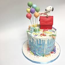 Birthday Cake And Balloons And Gifts Happy Birthday Clifton Deliciousarts Customcakes Cakes Birthday Birthdaycake Peanuts Snoopy Balloons Watercolor Dr Boy Birthday Cake Cake Drip Cakes