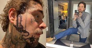 Post malone got the etching tattoo on the left side of his face, by a tattoo artist in tokyo known as ganji. Post Malone Found Room For A New Face Tattoo Tattoo Ideas Artists And Models