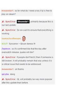 esr ql steam switch q a with syncerror quake live forum
