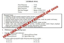 Kisi Kisi Soal Dan Kunci Jawaban Ukk Tik Smp Kelas 8 Kurikulum 2006 Didno76 Com
