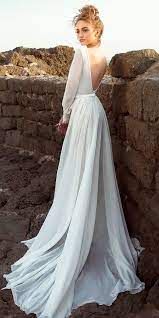 Sleeve got you covered (literally). 15 Rustic Wedding Dresses To Be A Charming Bride Simple A Line Open Back Long Sleeve Wedding Dress Backless Wedding Dress Chiffon Wedding Dress Long Sleeve