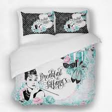 Clothknow boys kids comforter sets twin cotton cars bedding comforter set child. Amazon Com Artbedding Designer Art Bedding Set Breakfast At Tiffany S Mint Green And Pink Duvet Bedding Set Full 83 X 87 Home Kitchen