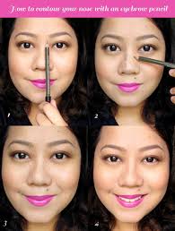 Always start your contour at the front of the brow , working downwards towards the tip: How To Contour The Nose With An Eyebrow Pencil Project Vanity