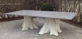 Concrete And White Washed Root Tree Dining Table Mecox Gardens Dining Table Root Table Concrete Top Dining Table