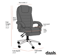 Luxury Extra Padded High Back Recline Faux Leather Relaxing Executive Chair  With Footrest, MR34 Black