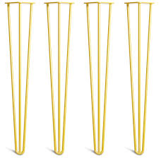 This set includes 4 highquality table legs which can be used as replacement legs for breakfast bars, tables, worktops, desks, etc. Yellow Hairpin Legs