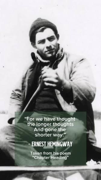 Hemingway wrote this line in 1923, but it still cuts deep today., It’s a  quiet, brutal observation of human nature, how we spend so much time  wrestling with meaning, morality, and purpose… only to ...