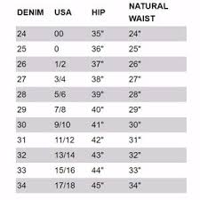 Size Charts For Women S Jeans The Best Style Jeans
