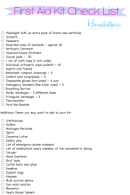 First Aid Kit Check List Printable First Aid Kit Checklist