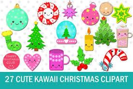 Download 27 Cute Kawaii Christmas Cliparts Graphic By Happy Printables Club Creative Fabrica Kawaii Christmas Christmas Planner Stickers Christmas Clipart SVG Cut Files