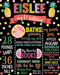 Fruit Chalkboard Sign Girl Fruit Two Tti Fruity Summer Spring Etsy Chalkboard Signs Birthday Chalkboard First Birthdays