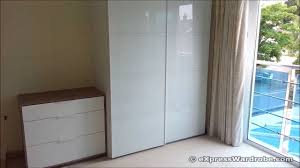 Wardrobe comes dismantled, all parts present and books how to put it together. Ikea Pax Farvik White Glass Sliding Door Wardrobe Design Youtube