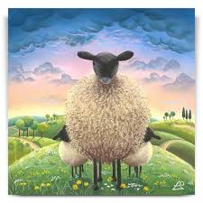 A Little Sheepish Print Farm Animal Paintings Lucy Pittaway Sheep Art