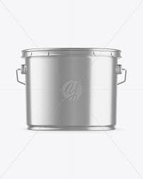 Metallic Paint Bucket Mockup In Bucket Pail Mockups On Yellow Images Object Mockups