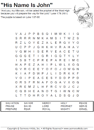 Birth Of John The Baptist Word Search In 2020 Sunday School Kids Sunday School Activities John The Baptist