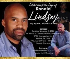 HT Family and Friends it is with a sad heart that we announce the passing  of our brother and friend, Mr Ronald Lindsey...affectionately known as  "Lindsey". Please keep the family and those