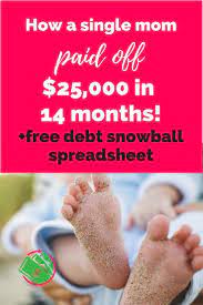 How A Single Mom Paid Off 25 000 In 14 Months Debt Snowball Spreadsheet Debt Snowball Debt Snowball Worksheet