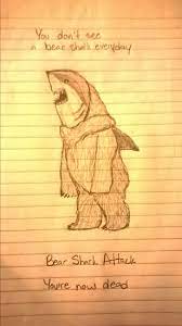 Holy Macaroni It S A Bearshark O O Art Doodles Shark