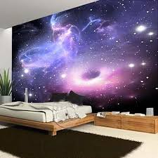 Custom Galaxy Cloud Fluorescence Mural Universe Theme Bedrooms Children S Bedrooms Living Room Photo Picture Painted On Wall Sofa Backdrop Home Decor Wallpaper Bedroom Galaxy Room Room Wallpaper