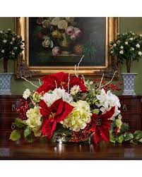 Poinsettia Hydrangeasilk Flower Centerpiece Christmas Floral Arrangements Christmas Flower Arrangements Silk Flower Centerpieces